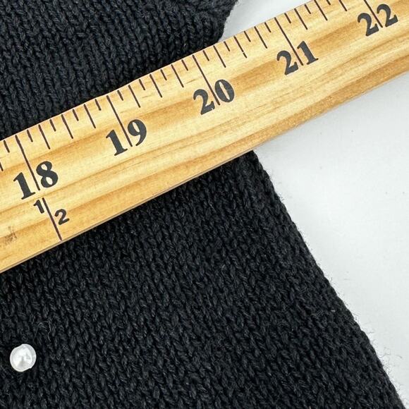 VINTAGE Christmas Sweater Snowglobe Snowflake Zip Up Cotton Medium Ugly Black - Picture 9 of 9